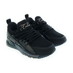 Versace Jeans Couture Women's Black  Knit Lace-Up Sneakers